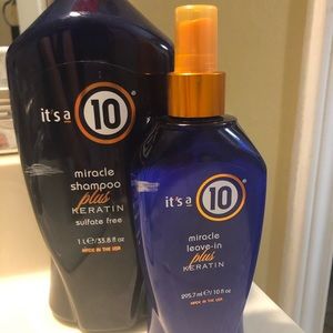 It's a 10 - plus keratin leave in and shampoo